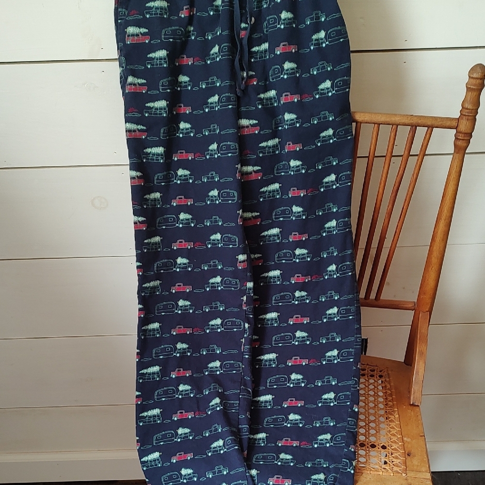 L.L. Bean Cotton Blend Pants Trucks Campers Trees Pockets
